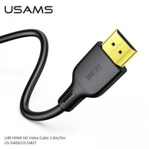 USAMS U49 HDMI HD Video Cable 1 8m PVC 4K Cable 2 0 HD Video Audio Cable for TV Computer