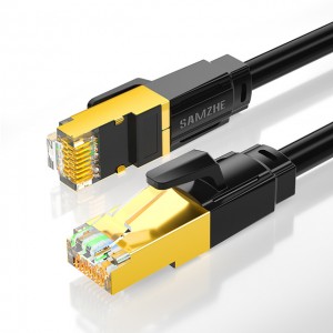 SAMZHE CAT8 SFTP Ethernet Cable Networking Cable Cat8 Patch 25Gbps 24AWG Copper Core 2000MHz RJ45 Cable