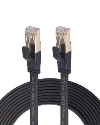 REXLIS 10m Cat8 Flat Network Cable 10 Gigabit Ethernet Cable 0 5m 1m 3m 5m 40Gbps Network Ethernet Adapter for Computer Router Switch cat8  2