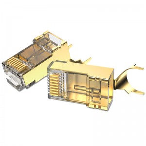 Vention Cat 8 FTP RJ45 Mudular Plug Split Type Gold  plated Networking Connector RJ45 Plug Dovetail Clip Design