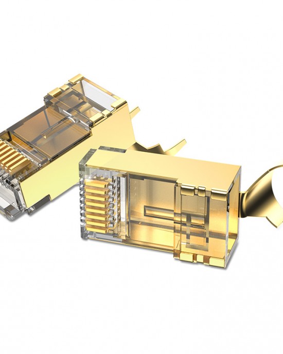 Vention Cat 8 FTP RJ45 Mudular Plug Split Type Gold  plated Networking Connector RJ45 Plug Dovetail Clip Design