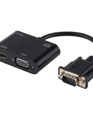 2 in 1 VGA to HDMI   VGA 15 Pin HDTV Adapter Converter with Audio