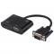 2 in 1 VGA to HDMI   VGA 15 Pin HDTV Adapter Converter with Audio