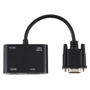 2 in 1 VGA to HDMI   VGA 15 Pin HDTV Adapter Converter with Audio