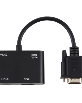 2 in 1 VGA to HDMI   VGA 15 Pin HDTV Adapter Converter with Audio