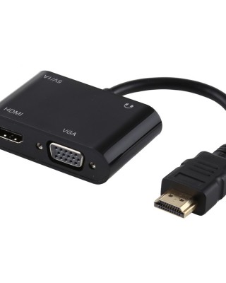 2 in 1 HOMI to HDMI   VGA 15 Pin HDTV Adapter Converter with Audio