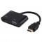 2 in 1 HOMI to HDMI   VGA 15 Pin HDTV Adapter Converter with Audio