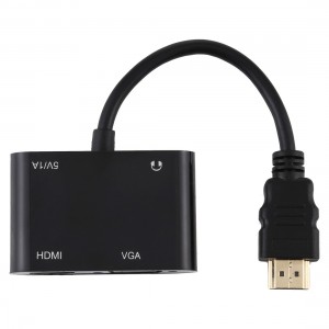 2 in 1 HOMI to HDMI   VGA 15 Pin HDTV Adapter Converter with Audio