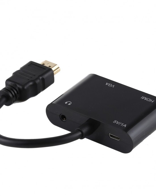 2 in 1 HOMI to HDMI   VGA 15 Pin HDTV Adapter Converter with Audio