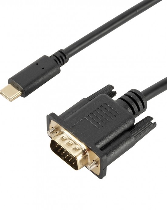 TC026 1 8m 1080P USB  C   Type  C Male to VGA Male Adapter Cable