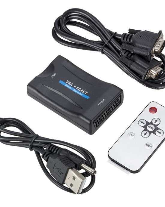 1080P VGA to SCART Audio Video Converter Adapter