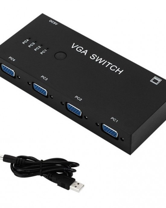 VGA Switcher with Four Inputs and One Output Computer VGA Video Converter