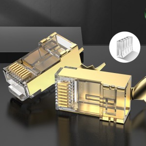 Vention Cat 8 FTP RJ45 Mudular Plug Split Type Gold  plated Networking Connector RJ45 Plug Dovetail Clip Design