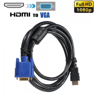 M Way 1 8M HDMI to VGA Converter Cable Audio Cable Video Adapter Cable Lead for HDTV Computer Monitor For PC Laptop TV